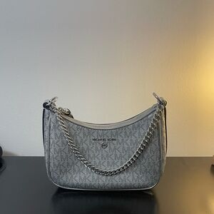 Michael Kors Silver and Gray Shoulder Bag